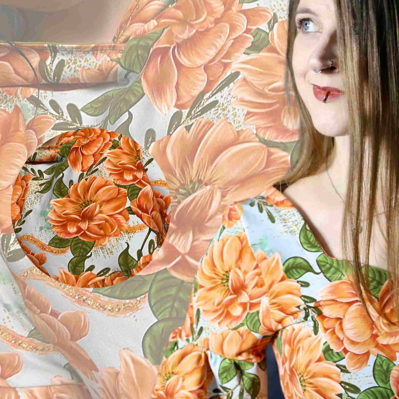 sweat stoff goldblumen